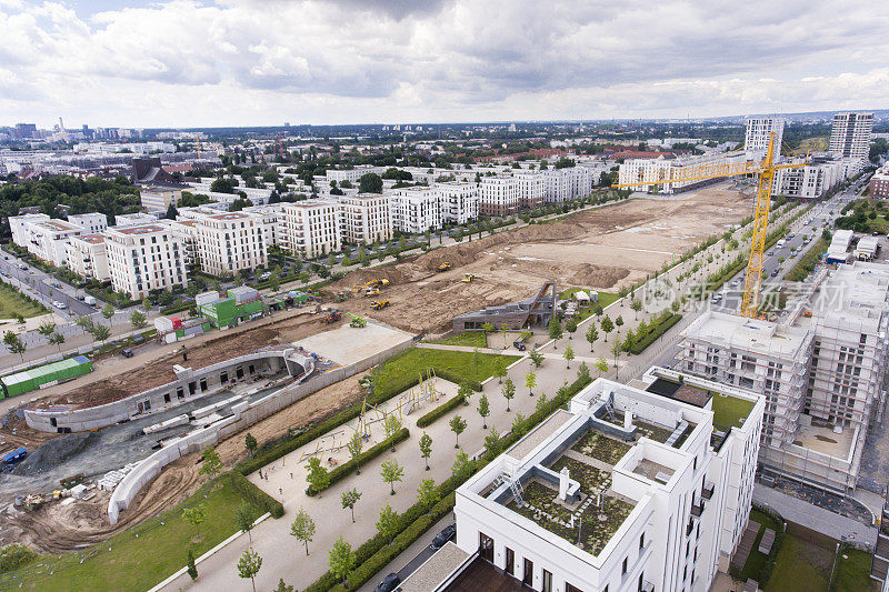 欧洲pavviertel, Fr . Europa-Allee建筑工地鸟瞰图